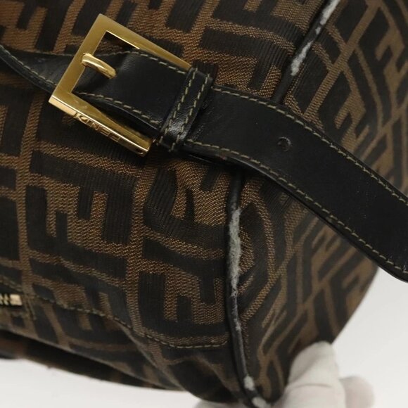 FENDI Zucca Canvas Backpack Black Brown Auth 134435 - Picture 5 of 16